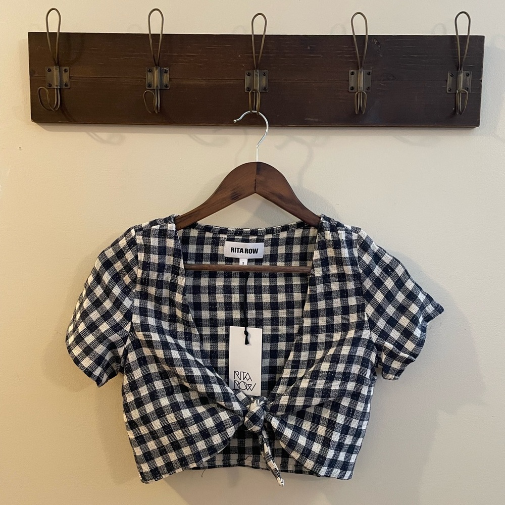 Rita Row Margarita Knot Tie Front Crop Top Size Small